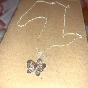 Beautiful Silver 925 butterfly necklace
